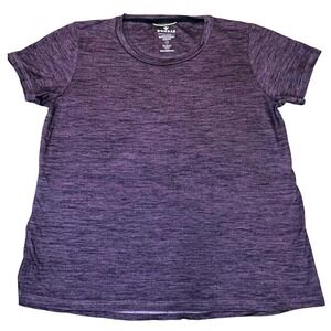 Bombas Heathered Purple Merino Wool Tencel Blend Short Sleeve Crew Neck  Medium